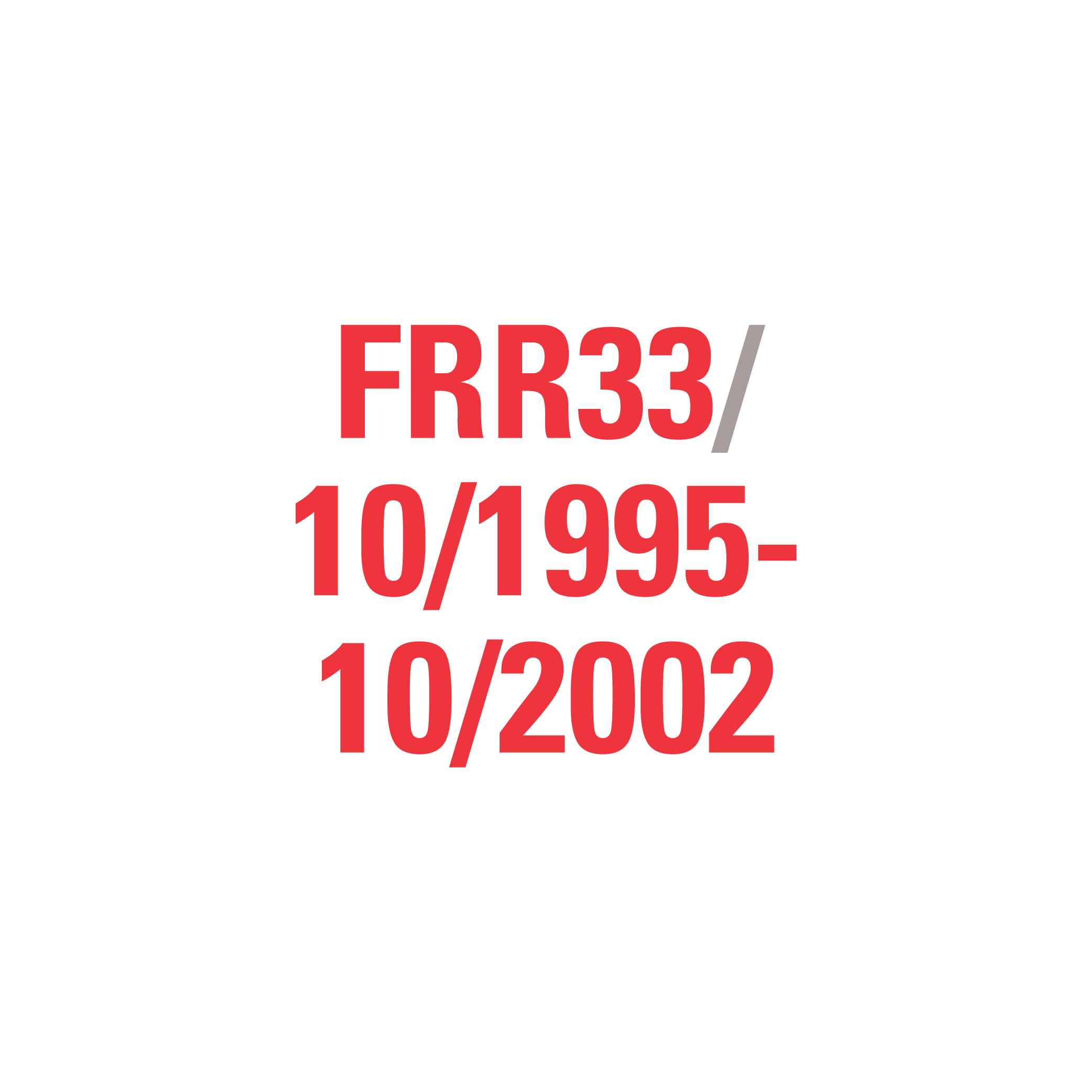 FRR33 10/1995-10/2002
